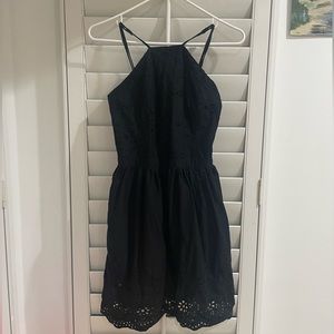 BRAND NEW ABERCROMBIE & FITCH - Black Eyelet Halter Mini Dress